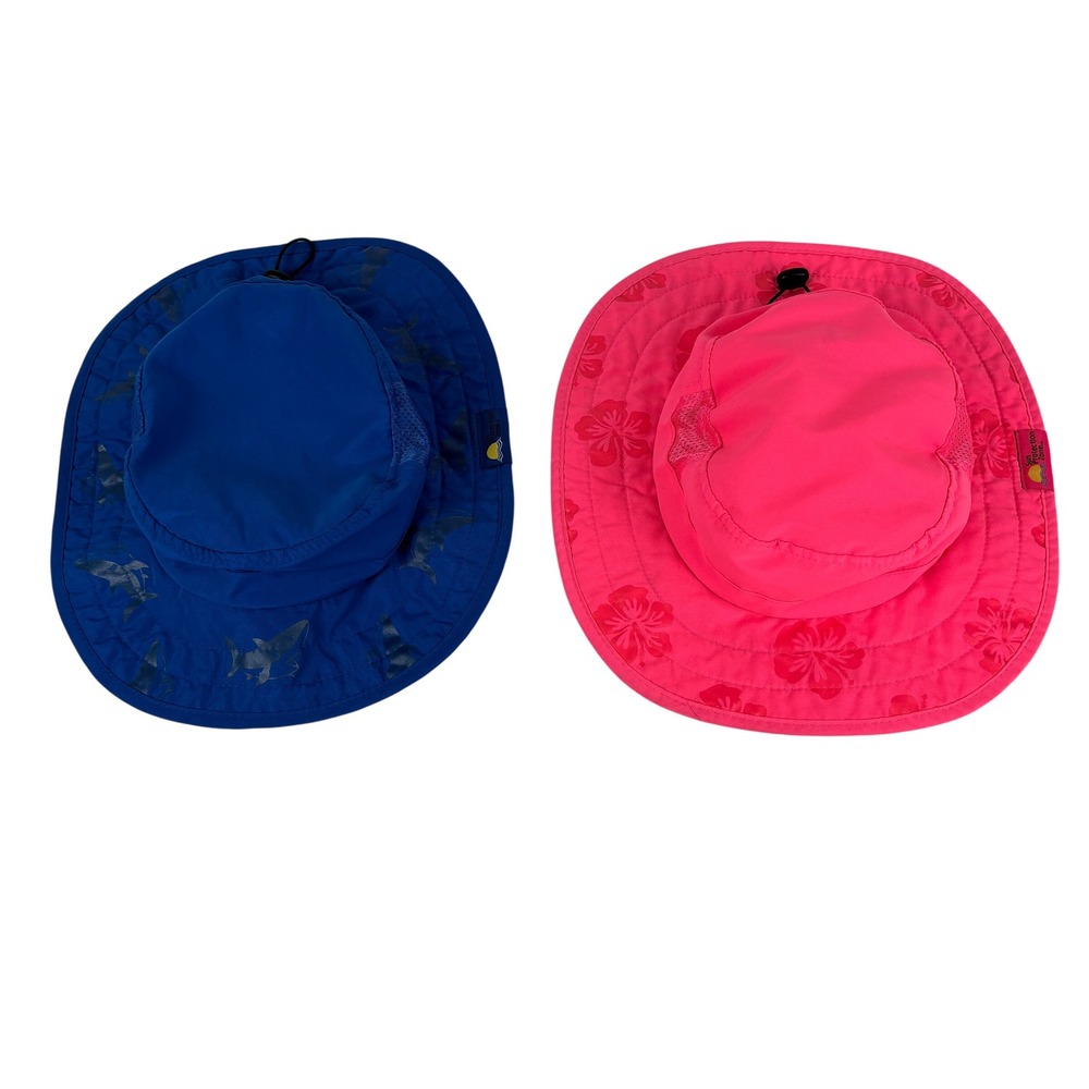 Kids Sun Protection Zone UPF 50+ Bucket Hats Lot Pink Blue Safari Beach
